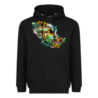 Black Mexico Map Heavyweight Hoodie - RanaPortraitStore