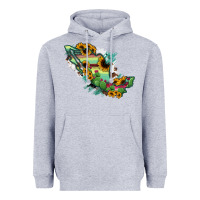 Heather Grey Mexico Map Heavyweight Hoodie - RanaPortraitStore