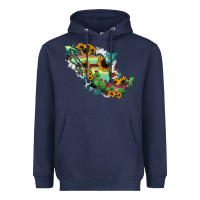Navy Mexico Map Heavyweight Hoodie - RanaPortraitStore