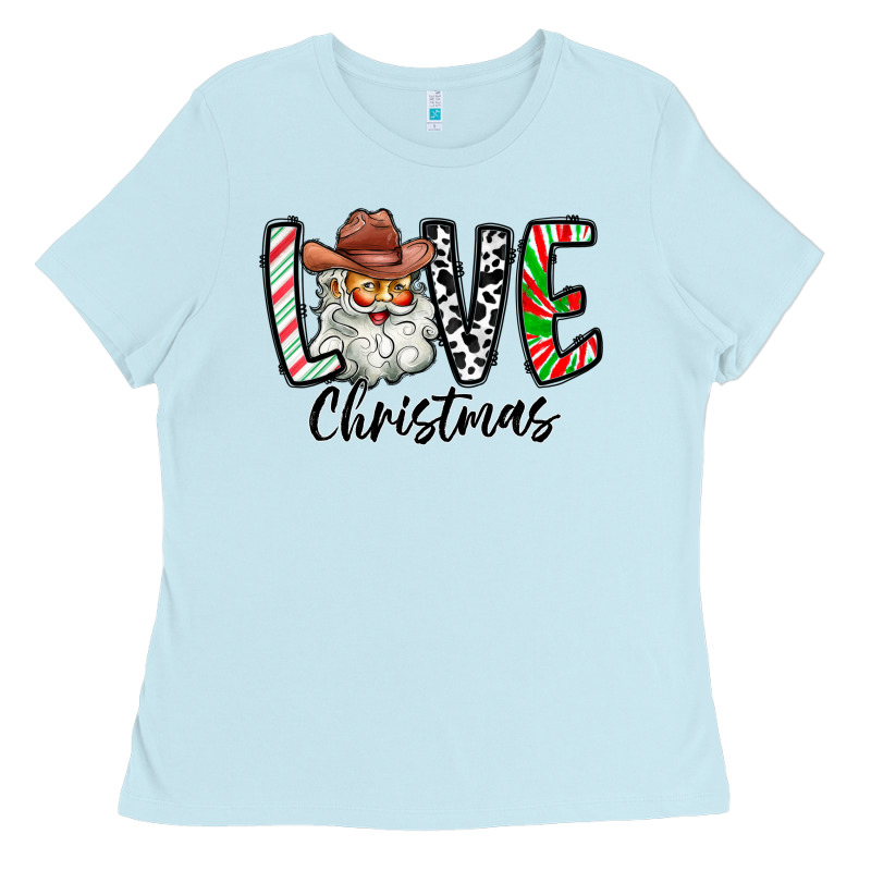 Love Christmas Santa Ladies Tee by CowhideDigitalArt | Teevron