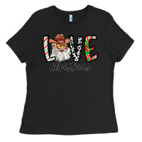 Black Love Christmas Santa Ladies Tee - CowhideDigitalArt