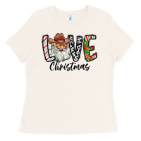 Bone Love Christmas Santa Ladies Tee - CowhideDigitalArt