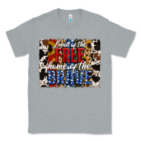 Heather Grey Land of the Free Home of the Brave Brushstroke Classic Tee - Jasminsmagicworld