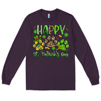 Plum happy st. patricks day paws Long Sleeve Tee - Artiststas