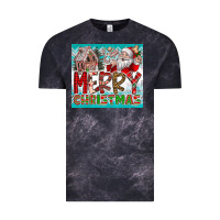 Cloud Black merry Christmas Vintage Tee - CowhideDigitalArt