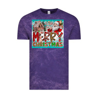 Cloud Purple merry Christmas Vintage Tee - CowhideDigitalArt