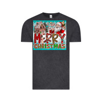 Vintage Black merry Christmas Vintage Tee - CowhideDigitalArt