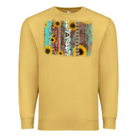 Antique Gold aztec leopard turquoise sunflower background Premium Sweatshirt - RanaPortraitStore