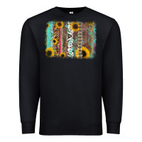 Black aztec leopard turquoise sunflower background Premium Sweatshirt - RanaPortraitStore