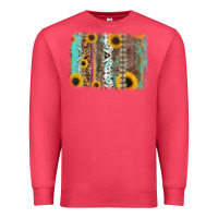 Aztec Leopard Turquoise Sunflower Background Premium Sweatshirt | Teevron