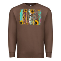 Chestnut aztec leopard turquoise sunflower background Premium Sweatshirt - RanaPortraitStore