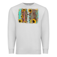 Dove Grey aztec leopard turquoise sunflower background Premium Sweatshirt - RanaPortraitStore