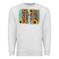 Oatmeal Heather aztec leopard turquoise sunflower background Premium Sweatshirt - RanaPortraitStore