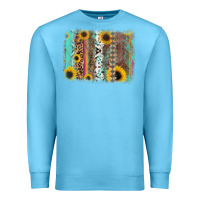 Ocean Blue aztec leopard turquoise sunflower background Premium Sweatshirt - RanaPortraitStore