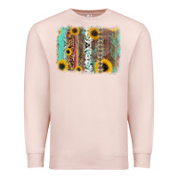 Pale Pink aztec leopard turquoise sunflower background Premium Sweatshirt - RanaPortraitStore