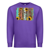 Purple aztec leopard turquoise sunflower background Premium Sweatshirt - RanaPortraitStore