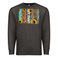 Smoke aztec leopard turquoise sunflower background Premium Sweatshirt - RanaPortraitStore