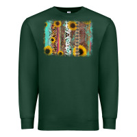 Sports Green aztec leopard turquoise sunflower background Premium Sweatshirt - RanaPortraitStore