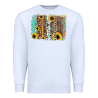 White aztec leopard turquoise sunflower background Premium Sweatshirt - RanaPortraitStore