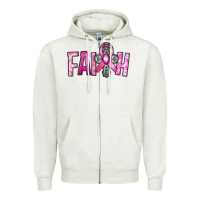 Oatmeal Heather horseshoe with roses and cross Zipper Hoodie - RanaPortraitStore