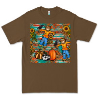Cacao fall scarecrow seamless pattern Premium Tee - BundleAndBundleShop