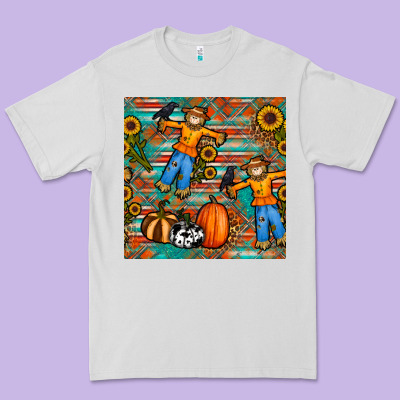 Fall Scarecrow Seamless Pattern Premium Tee Designed By Bundleandbundleshop