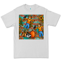 Dove Grey fall scarecrow seamless pattern Premium Tee - BundleAndBundleShop