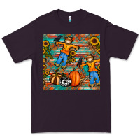 Plum fall scarecrow seamless pattern Premium Tee - BundleAndBundleShop