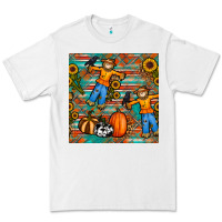 White fall scarecrow seamless pattern Premium Tee - BundleAndBundleShop