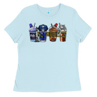 Baby Blue Police Coffee Ladies Tee - CowhideDigitalArt