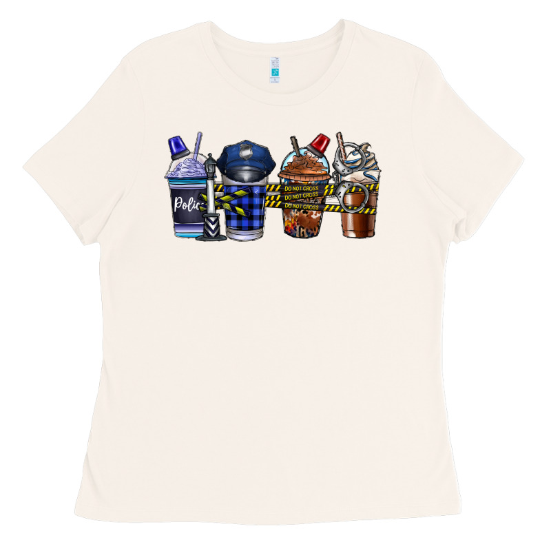 Police Coffee Ladies Tee by CowhideDigitalArt | Teevron