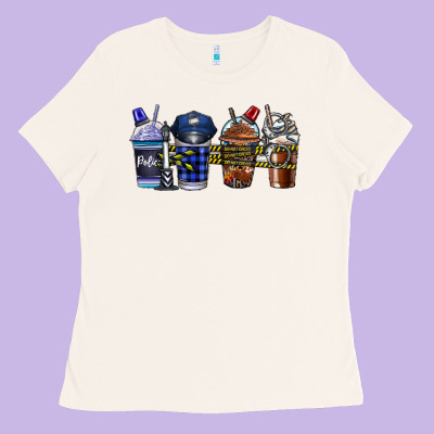 Police Coffee Ladies Tee Designed By Cowhidedigitalart