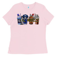 Bubblegum Pink Police Coffee Ladies Tee - CowhideDigitalArt