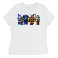 White Police Coffee Ladies Tee - CowhideDigitalArt