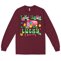 Burgundy take your lucky charms st patricks Long Sleeve Tee - Artiststas