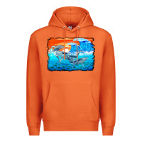 Carrot humpback whale and wave background Premium Hoodie - BarkalooDesign