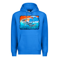 True Royal humpback whale and wave background Premium Hoodie - BarkalooDesign
