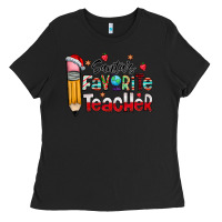 Black Santa Favorite Teacher Ladies Tee - CowhideDigitalArt