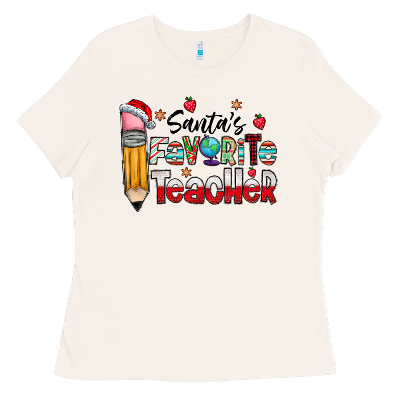 Santa Favorite Teacher Ladies Tee by CowhideDigitalArt | Teevron