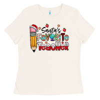 Bone Santa Favorite Teacher Ladies Tee - CowhideDigitalArt