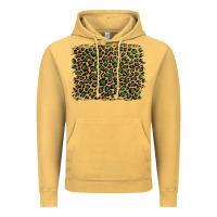 Vintage Mustard leopard with green glitter Vintage Hoodie - Artiststas