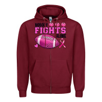 Burgundy nobody fights alone Zipper Hoodie - RanaPortraitStore