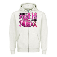 Oatmeal Heather nobody fights alone Zipper Hoodie - RanaPortraitStore