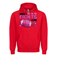 Red nobody fights alone Zipper Hoodie - RanaPortraitStore