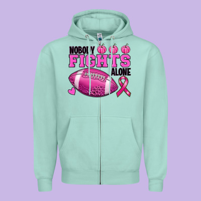 Nobody Fights Alone Zipper Hoodie Designed By Ranaportraitstore