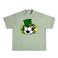 Oil Green Football Ball Urban Heavy Tee - CowhideDigitalArt