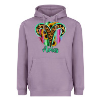 Lavender Aries Zodiac Sign Sunflower Leopard Serape Heavyweight Hoodie - RanaPortraitStore