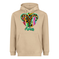 Mushroom Aries Zodiac Sign Sunflower Leopard Serape Heavyweight Hoodie - RanaPortraitStore