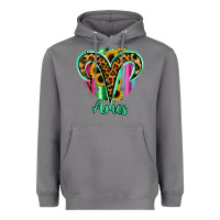 Storm Aries Zodiac Sign Sunflower Leopard Serape Heavyweight Hoodie - RanaPortraitStore