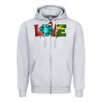 Heather Grey christmas gemstone love Zipper Hoodie - RanaPortraitStore